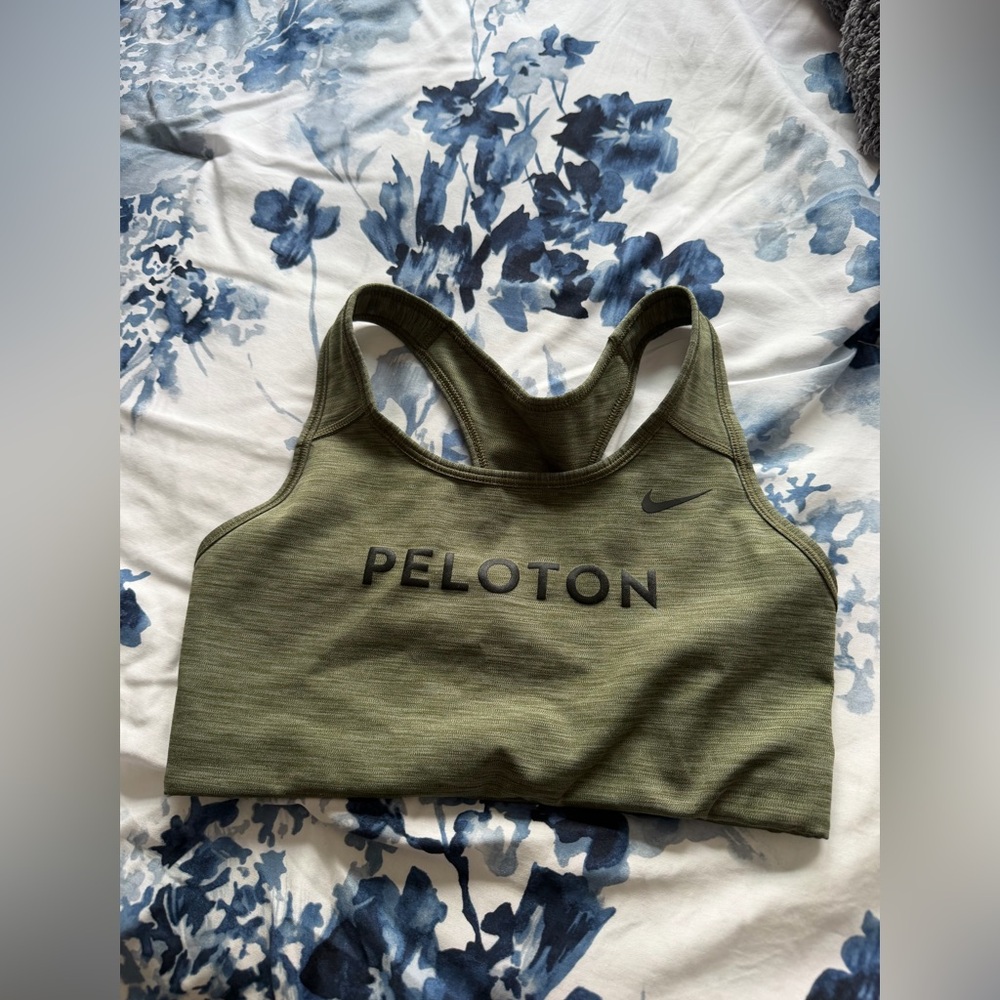 Peloton Olive Green Racerback Sports Bra